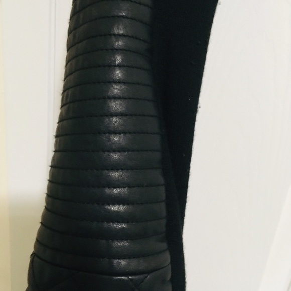 Real BCBG Leather Peacoat Jacket Winter XS Black - Picture 4 of 5